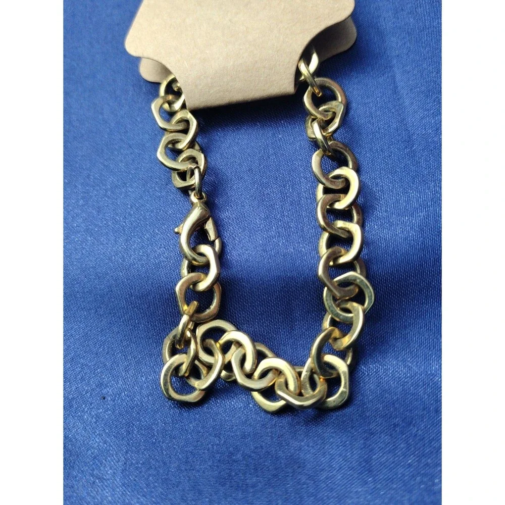 Thick gold tone 7" chain bracelet - Picture 3 of 3